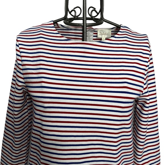 Anthropologie Deletta Striped Fourth of July Long Sleeve Shirt Size Small - Picture 4 of 11